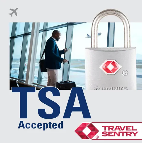 TSA Approved Padlock, 22mm Aluminum, Chrome-Plated with Hardened Steel Shackl...
