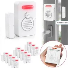 Personal Door Sensor Alarm Low/Loud 50 to 90 dB Voice Window Burglar Alert 12PCS