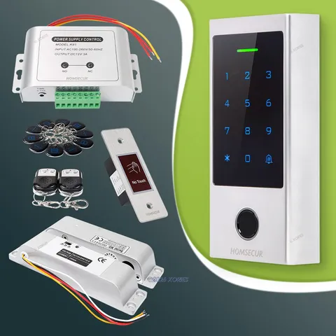 HOMSECUR Weatherproof IP66 APP WIFI Fingerprint PIN Access Control Touch Keypad