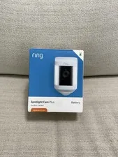 Ring Spotlight Cam Plus (Battery Powered) Outdoor Security Camera - White