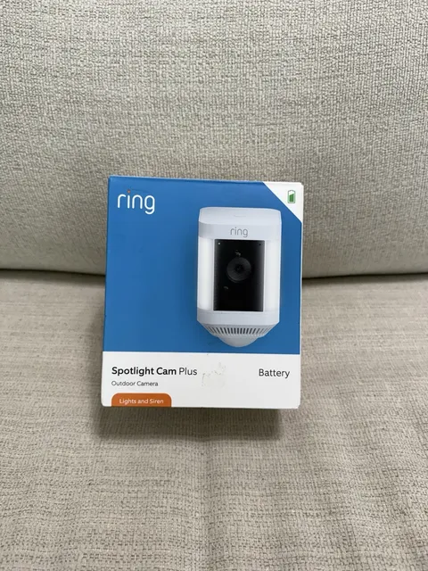Ring Spotlight Cam Plus (Battery Powered) Outdoor Security Camera - White
