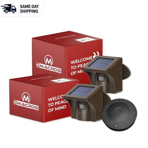 Solar-Powered 1/2 Mile Driveway Security Alarm with Adjustable Motion Detection