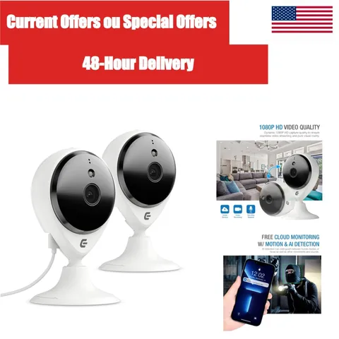 Endliss Innovation Indoor Security Camera 2 Pack 1080p WiFi Alexa