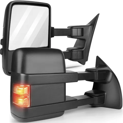 Tow Mirrors Pair Ford F250-550 Super Duty 99-15 Manual No Heat Turn Signal Black