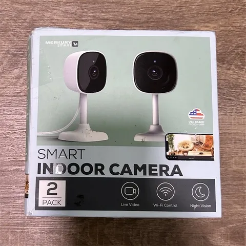 NEW Merkury Smart Indoor Camera 2-Pack 1080p HD Wi-Fi Security Cam Night Vision 