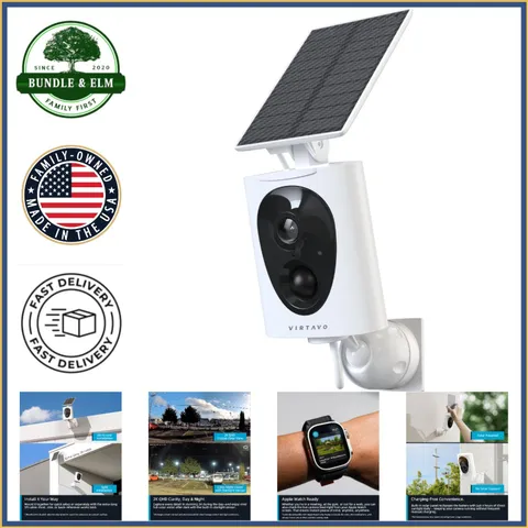 Wireless Solar Security Camera with Night Vision and Motion Detection Features
