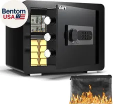 Safe Box, 0.8 Cubic Feet Home Safe with Fireproof Waterproof Bag, Security Safe 
