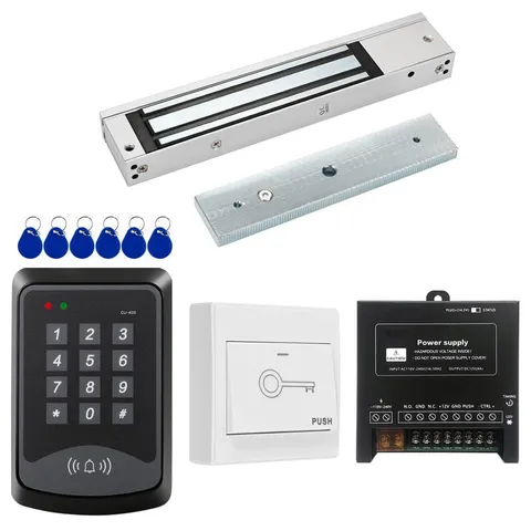 Door Access Control System RFID Keypad 600lb Electric Magnetic Lock Kit
