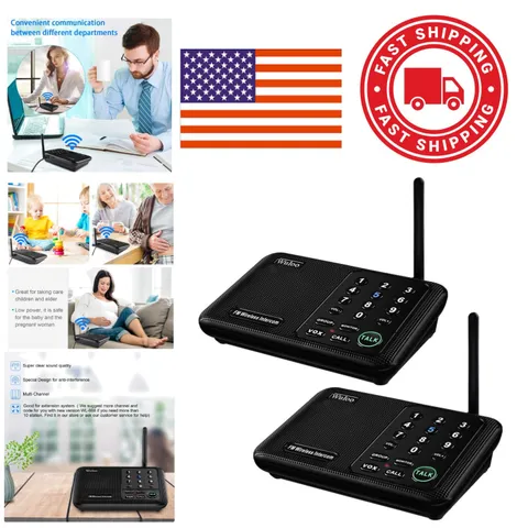 Intercoms Wireless for Home 1 Mile Range 2 Pack 10 Channel Communication System