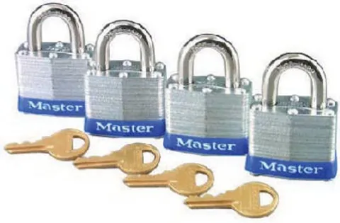 (4) 4 Packs MASTER LOCK 3008D 1-1/2" LAMINATED PADLOCKS