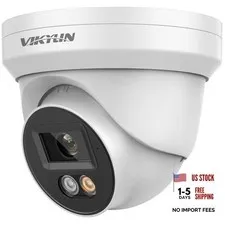 8MP IP PoE Camera, Smart Dual Light, Small Metal Turret 4K PoE Milk White