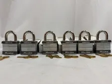 Master Lock 25KZW1 No. 25 Zinc Die-Cast Padlock, Zero-Bitted, 4-Pin (6PACK) NEW