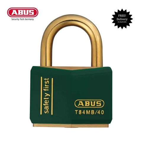 ABUS Weatherproof Outdoor Padlock -T84MB40 40mm-Brass Keyed Alike Padlocks-Green