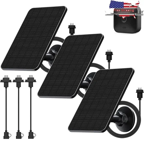 3 Pack 4W Solar Panel Blink Outdoor Camera Charging Waterproof Mount Kit New