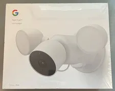 Google Nest Cam with Floodlight Outdoor Wired/Wi-Fi 1080p White, Night Vision