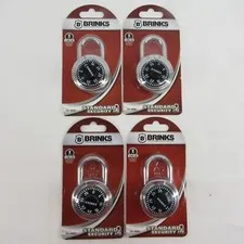 Qty. 4 Brinks Padlock Standard Security 3 Dial Combination Lock  #162-49002