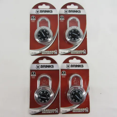 Qty. 4 Brinks Padlock Standard Security 3 Dial Combination Lock  #162-49002