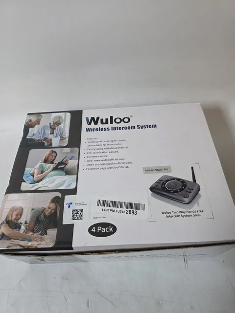 Wuloo Wireless Hands-Free Two-Way Intercoms for Home and Business, Pack of 4