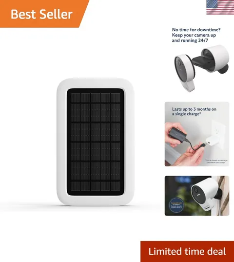 Solar Panel for Outdoor Security Camera,White