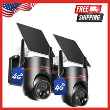 2 Pcs Cellular Security Camera Wireless Outdoor, No WiFi Security Cameras