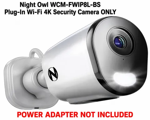 Night Owl WCM-FWIP8L-BS Plug-In Wi-Fi 4K Security Camera [NO POWER ADAPTER]™
