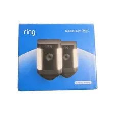 Ring Spotlight Cam Plus Battery 2-Pack Outdoor Security Camera Black