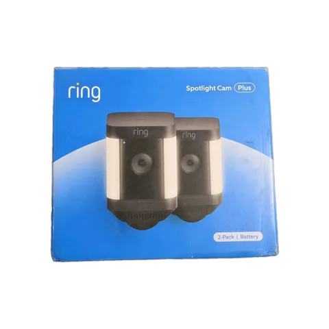 Ring Spotlight Cam Plus Battery 2-Pack Outdoor Security Camera Black