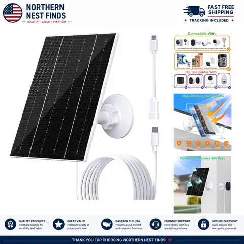 Ultimate 4W Solar Panel -  Waterproof Solution for Outdoor Security Cameras