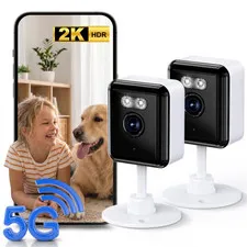 Cámaras Seguridad Interior 2K WiFi Visión Nocturna Audio Bidireccional 2 Uds