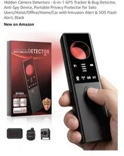 6-in-1 Anti-Spy Hidden Camera & GPS Bug Detector, Signal Scanner, Rechargeable P