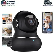Smart 2K Indoor Camera - Cry Detection, Night Vision & Two-Way Audio for Pets