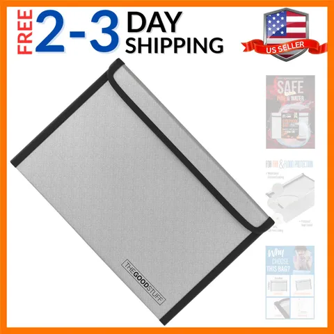 Fireproof Document Bag Envelope Size: 8" x 5" [2000°F Rated] Fireproof Cash B...