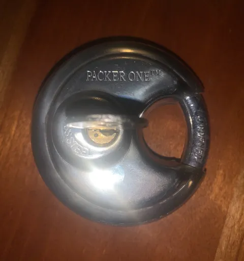 Storage Locker Packer One Stainless Steel Disc Padlock 2 3/4” Shielded Shackle 