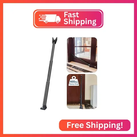 Rerishom Door Security Bar, Heavy Duty Door Stopper Jammer for Travel