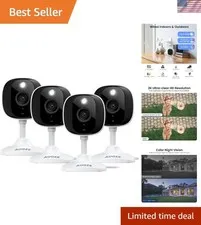 Waterproof 2K Security Cameras with 24/7 SD Storage & Alexa Compatibility