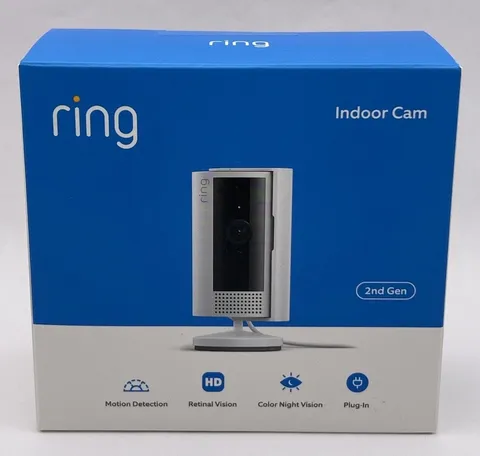 Ring Indoor Cam 2nd Gen Plug-In 1080p HD WiFi Security Camera White- NEW