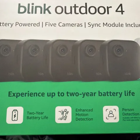 BRAND NEW BLINK Outdoor 4 (4th Gen) 5-Camera Security System w/ Sync Module Core