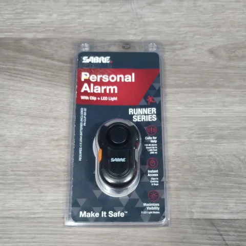 SABRE Personal Alarm with Clip & LED Light –LOUD 120dB Alarm Run Hike Bike Black