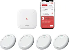 Ultra-Slim Wi-Fi Water Leak Detector, 4 Sensors + Base Station | 0.7 in Thin Des