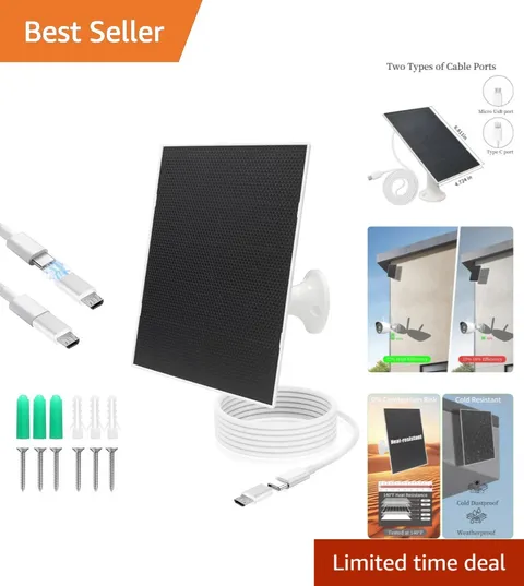 High-Efficiency 4W Solar Charger for Cameras -  Waterproof Design Included