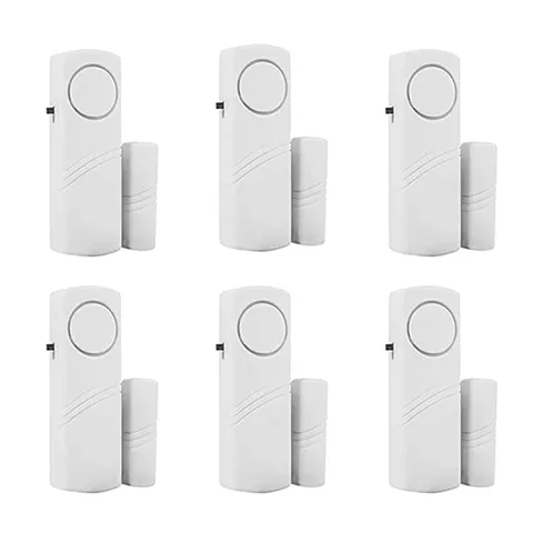 6-Pack Magnetic Contact Alarm, Window Door Open Sensor for Home & Pool Safety