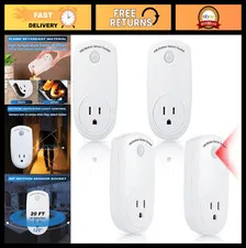 4 Motion Sensor Light Control Sockets - 120° Detection, 20ft Range, Indoor Use