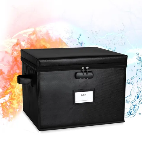 Fireproof Document Storage Box with Lock | Secure File Organizer for Estate Plan