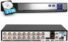 H.265+ 16CH Channel DVR for Security Camera System 1080P Recorder with 1-2TB HDD