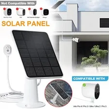 Solar Panel Charger for Arlo Pro 4/Pro 3/Ultra/Ultra 2 Security Camera Charging