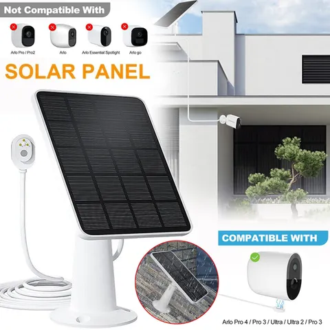 Solar Panel Charger for Arlo Pro 4/Pro 3/Ultra/Ultra 2 Security Camera Charging