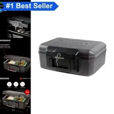 Fire-Resistant Safe 0.18 Cu Ft Key Lock Box Compact Fireproof Document Storage