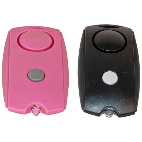 Safety Technology 120 dB Mini Personal Alarm LED Flashlight - Black & Pink