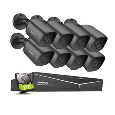 SANNCE 8CH DVR 5MP Video CCTV Security Camera System Outdoor EXIR Night Vision