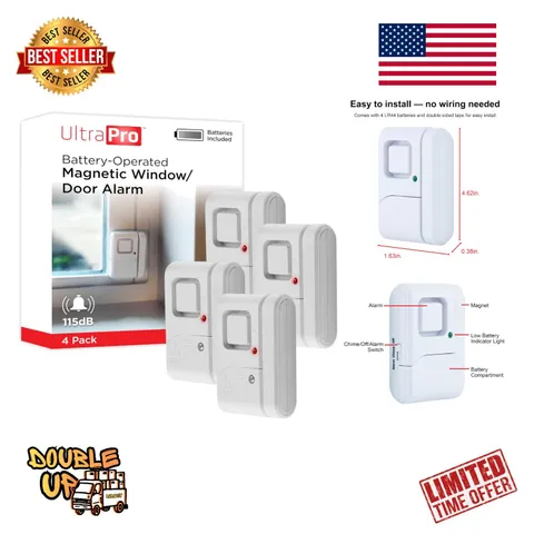 Personal Security Alarms for Doors & Windows - 120dB Alert System, 4-Pack